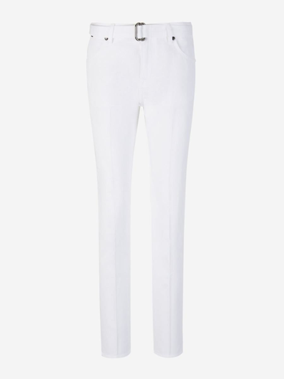 Tom Ford Belt Cotton Jeans In Blanc
