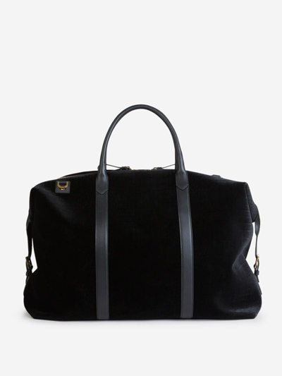 Tom Ford Croco Travel Bag In Negre