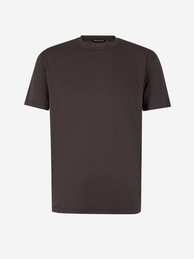 Tom Ford Plain T-shirt In Gris Carbó