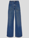 Tory Burch Jeans Stile Cargo In Denim A Vita Alta In Darkvintagewash