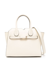 Valextra Mini Parchment-coloured Milan Bag In White