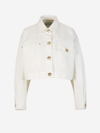 Zimmermann Buttoned Cropped Denim Jacket In Beix