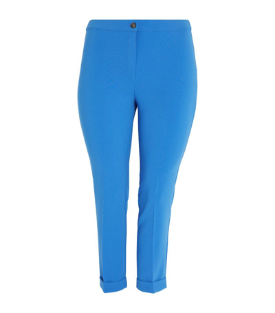 Marina Rinaldi Cropped Tailored Trousers In Blue