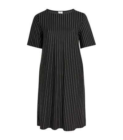 Marina Rinaldi Striped Mini Dress In Black