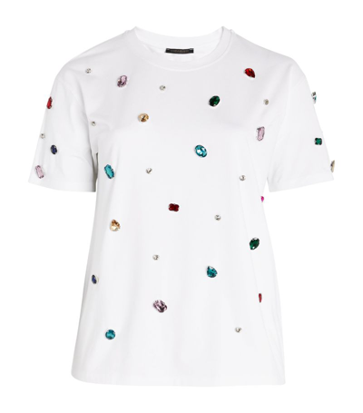 Marina Rinaldi Crystal-embellished T-shirt In White