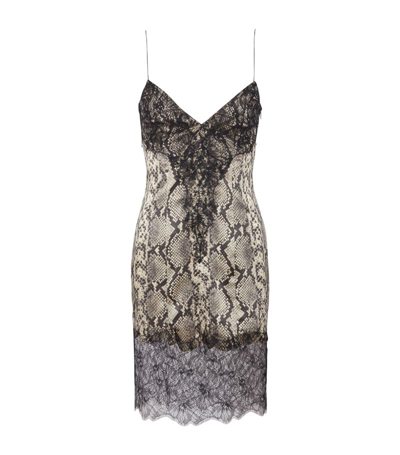 BALMAIN SILK SNAKESKIN-EFFECT DRESS