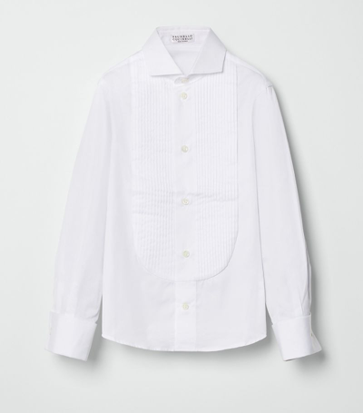 Brunello Cucinelli Kids' Tuxedo Shirt (4-12+ Years) In White
