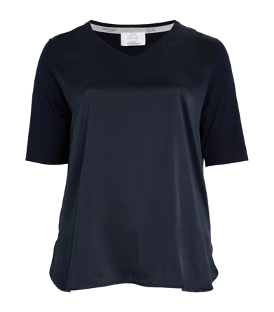 Marina Rinaldi Silk T-shirt In Blue