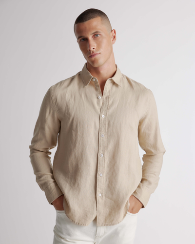 Quince Men's 100% European Linen Long Sleeve Shirt In Driftwood