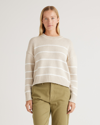 QUINCE WOMEN'S STRIPED CREW SWEATER