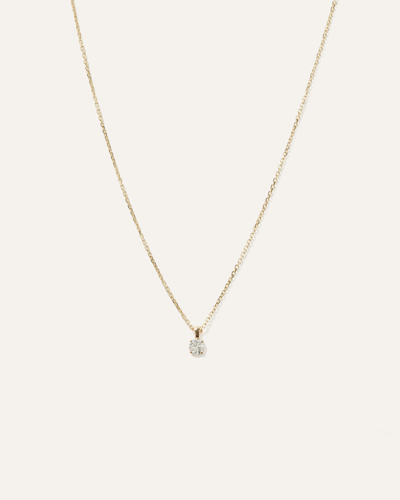 Quince Women's 14k Gold Natural Diamond Solitaire Necklace In Yellow Gold