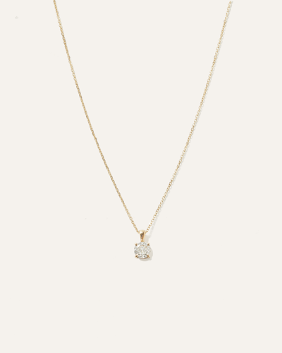 Quince Women's 14k Gold Natural Diamond Solitaire Necklace In Yellow Gold