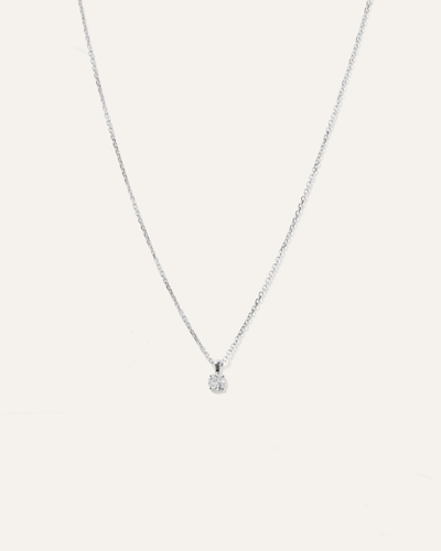 Quince Women's 14k Gold Natural Diamond Solitaire Necklace In White Gold