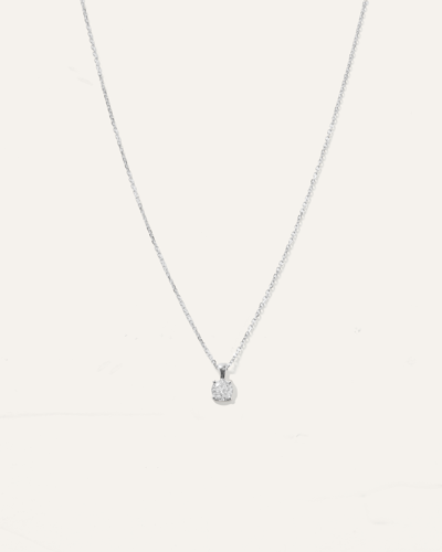 Quince Women's 14k Gold Natural Diamond Solitaire Necklace In White Gold