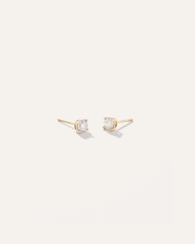 Quince Women's 14k Gold Natural Diamond Solitaire Studs In Yellow Gold