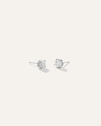 Quince Women's 14k Gold Natural Diamond Solitaire Studs In White Gold