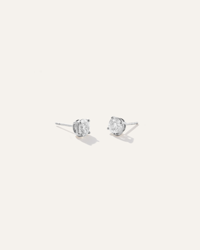 Quince Women's 14k Gold Natural Diamond Solitaire Studs In White Gold