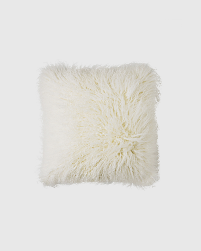 Quince Luxe Mongolian Lamb Pillow Cover In Ivory