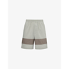 CRAIG GREEN CRAIG GREEN MEN'S GREY BARREL COLOUR-BLOCKED REGULAR-FIT COTTON SHORTS