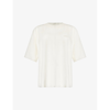 Lounge Underwear Womens Off White Essential Brand-embroidered Stretch-cotton T-shirt