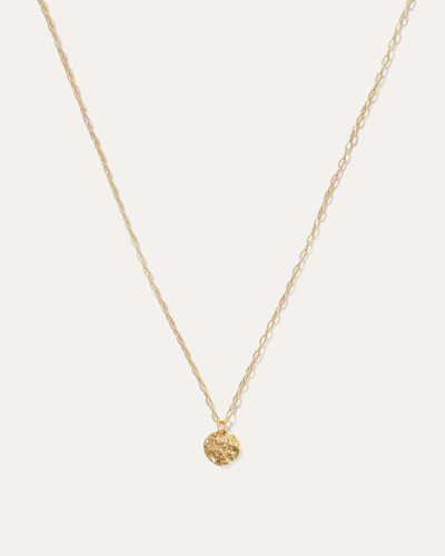 Quince Women's Textured Coin Necklace In Gold