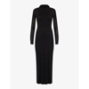 JACQUEMUS JACQUEMUS WOMEN'S BLACK JOYA CAPE-EFFECT STRETCH-WOVEN MAXI DRESS