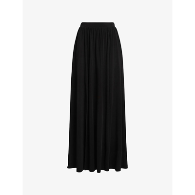 Allsaints Casandra Draped Maxi Skirt In Black