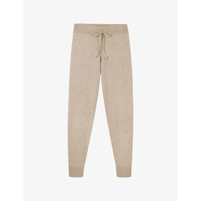 The White Company Womens Midtaupemr Cuffed Knitted Jogging Bottoms