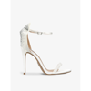 Steve Madden Womens Cream Bellarosa Bow-embellished Heeled Satin Sandals In Cream