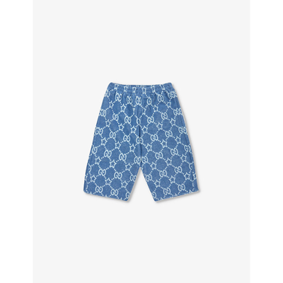 Gucci Kids' Gg And Star Cotton-blend Shorts 3-26 Months In Avio/mc/mx