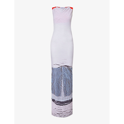 Miaou Multicolor Selena Maxi Dress In Chemises In Bleu