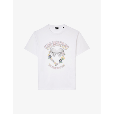 The Kooples Womens White Graphic-print Cotton-jersey T-shirt