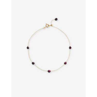The Alkemistry Womens Yellow Garnet Beaded 18ct Yellow-gold Ankle Chain