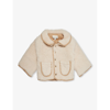 THE LITTLE TAILOR THE LITTLE TAILOR CREAM ROUND-COLLAR PATCH-POCKET FAUX-SHEARLING COAT 3-24 MONTHS