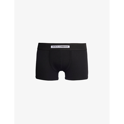 Dolce & Gabbana Branded-waistband Stretch-cotton Boxers In Black