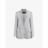 Allsaints Ever Oversized Denim Blazer In Snow Grey