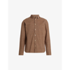 Allsaints Mens Camel Brown Lorella Ramskull-embroidered Regular-fit Organic-cotton Blend Shirt