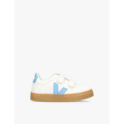 Veja Kids' Esplar Logo-embroidered Leather Low-top Trainers 2-5 Years In White/oth