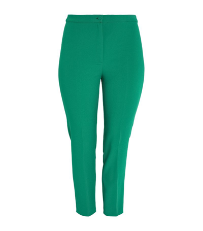Marina Rinaldi Cropped Tailored Trousers In Green