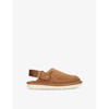 Ugg Boys Brown Kids Goldenstar Logo-embossed Suede Clogs 6-10 Years In Brown