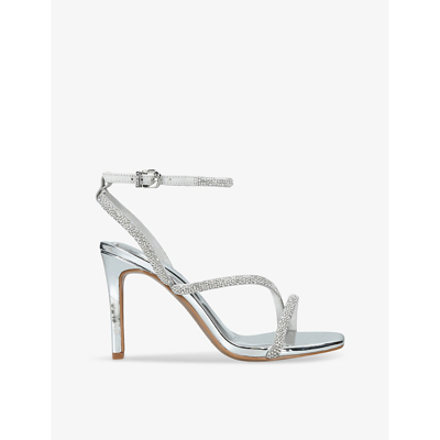 Carvela Womens Silver Paparazzi Jewel-embellished Woven Heeled Sandals