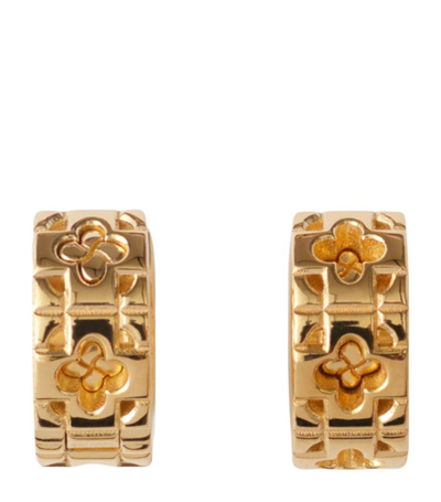 Burberry Rose Hoop Earrings In Gold