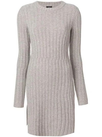 Joseph Ribbed Wool Blend Sweater Dress In Nude & Neutrals