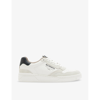 Allsaints Regan Leather Low Top Sneakers In Chalk White/bl