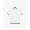 Ted Baker Mens White Erwen Textured Cotton Polo Shirt