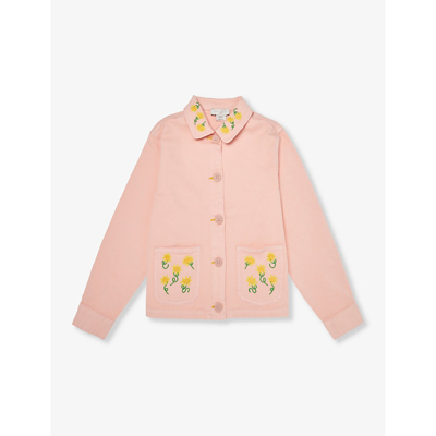 Stella Mccartney Kids Teen Girls Pink Sunflower Denim Jacket