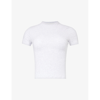 Lounge Underwear Womens Frost Melange Essential Brand-embroidered Stretch-cotton T-shirt
