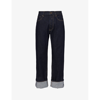 Alexander Mcqueen Turn-up Jeans In Indigo