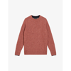 Ted Baker Mens Mid-pink Enroe Regular-fit Cable-knit Wool-blend Jumper