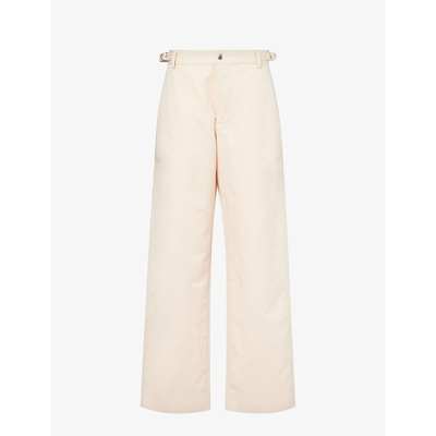 Jacquemus Mens Beige Le Trouseralon Jean Cotton And Linen-blend Trousers